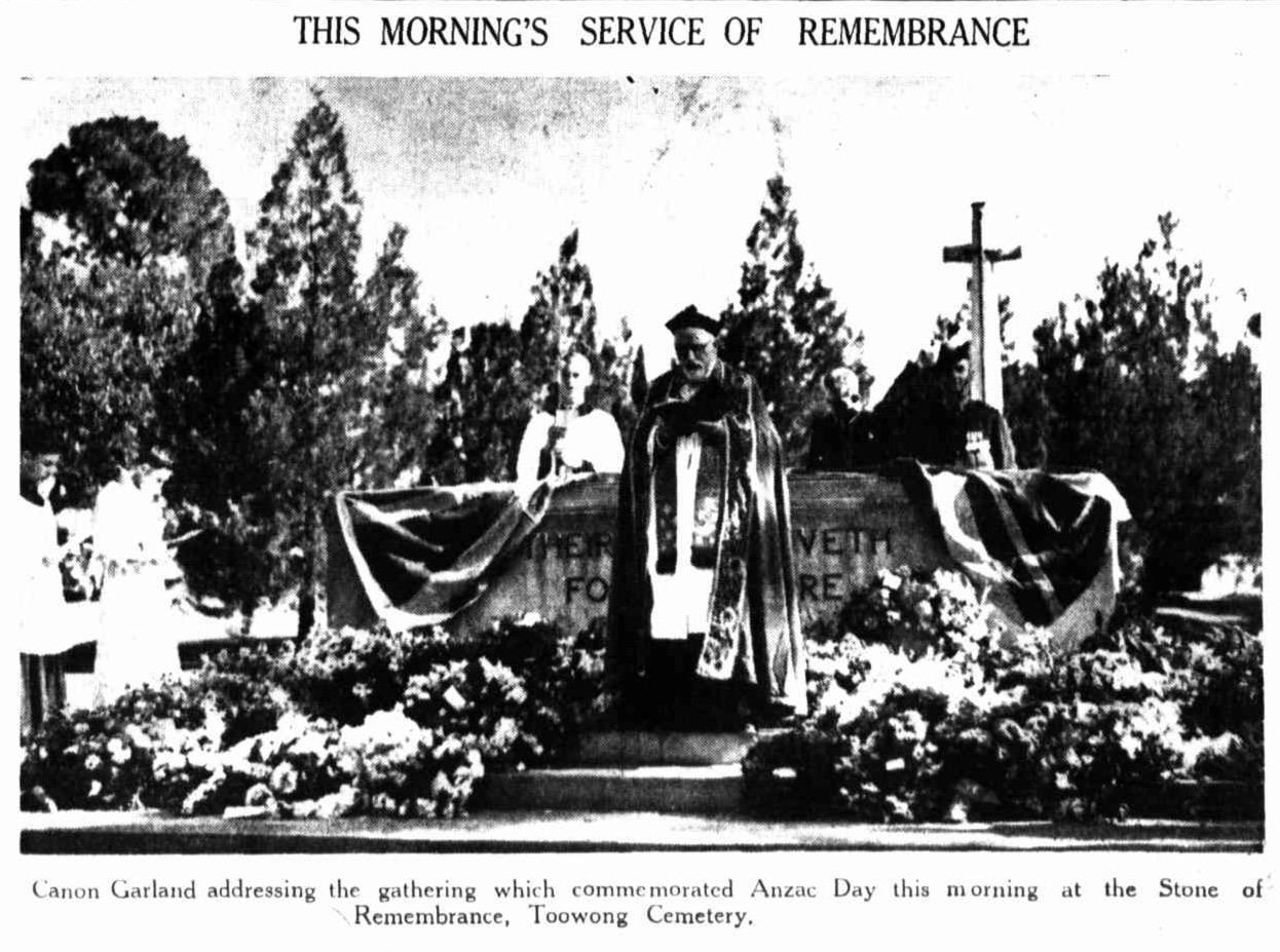 ANZAC Day 1937 at Toowong Cemetery.