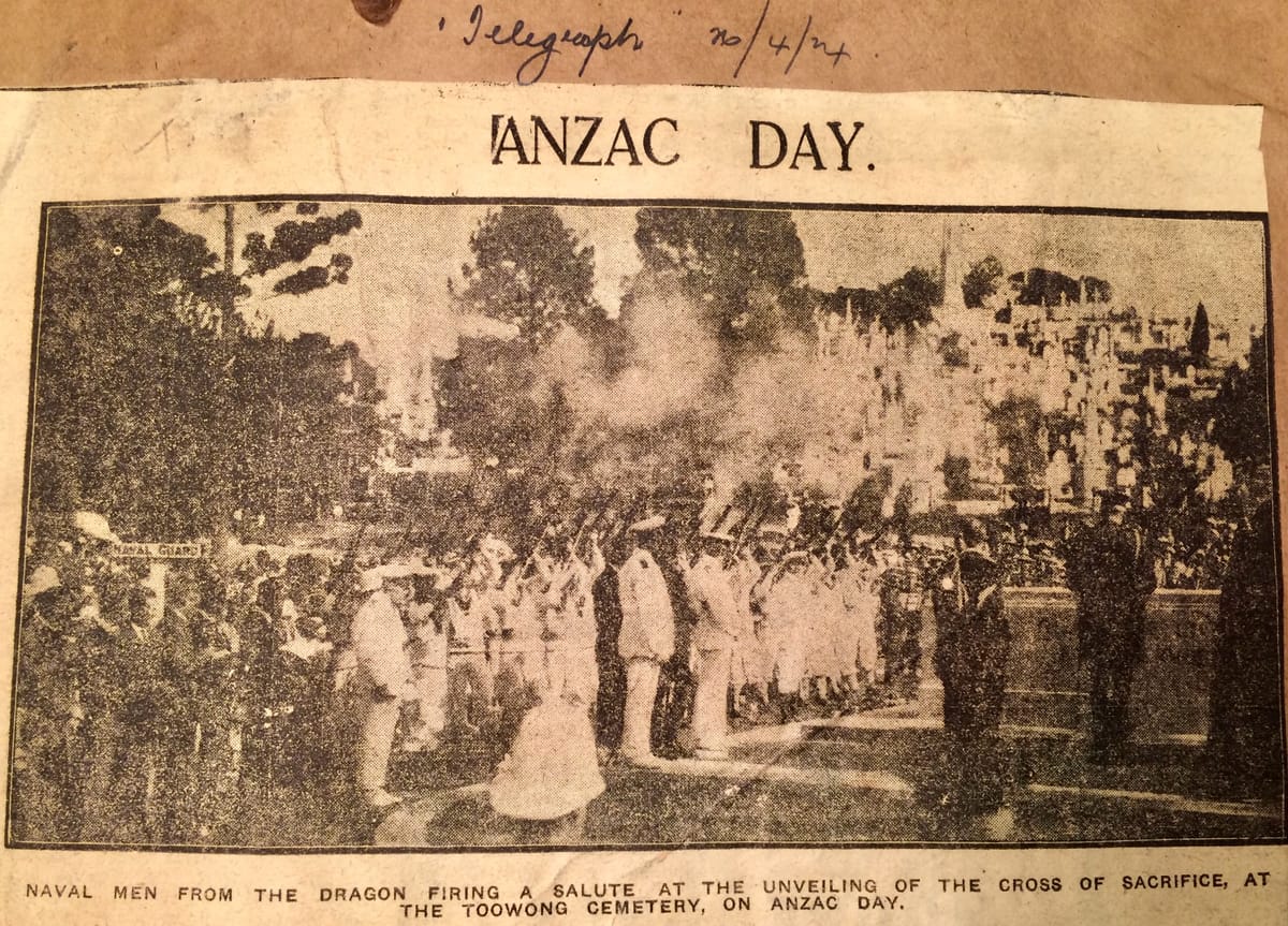 Anzac Day editorial, 1924