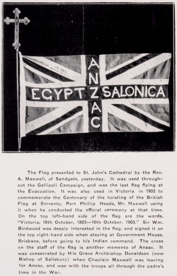 Gallipoli evacuation flag presented